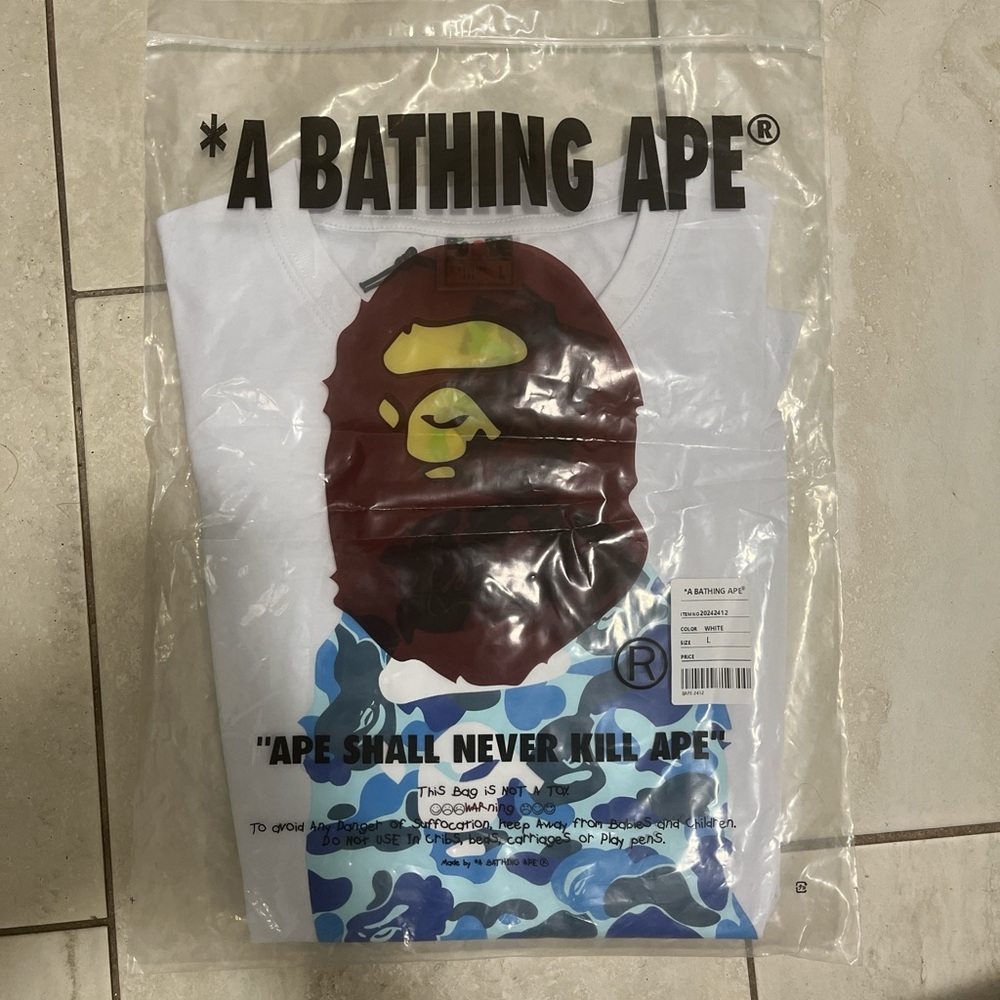 A Bathing Ape White T-Shirt with Logo